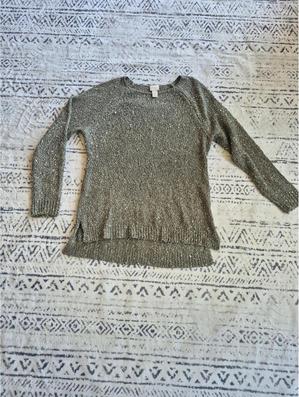 Chico's Women's Metallic Knit Sweater Size 1
